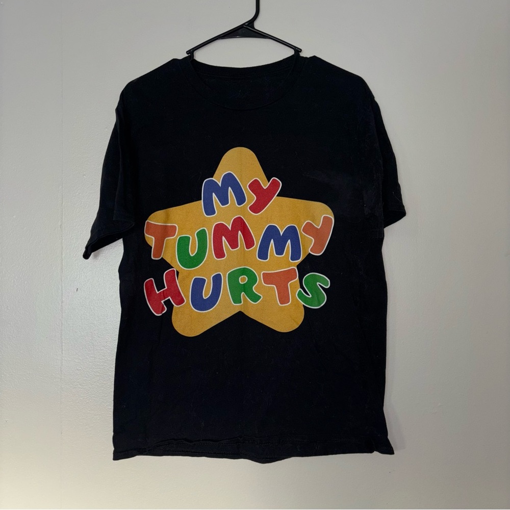 Black Funny Graphic Tee with Colorful Print